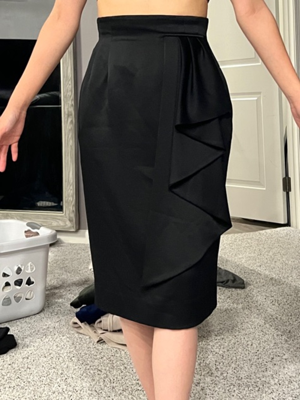 Dior Black Pencil Skirt with White Label